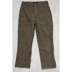Vans Loose Tapered Fit Green Utility pants Mens size 28x25 Raw Hem Skate